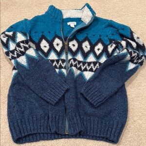 Blue Patterned Kids Sweater